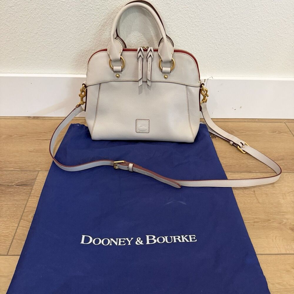 Dooney & Bourke White Florentine Domed Leather Satchel